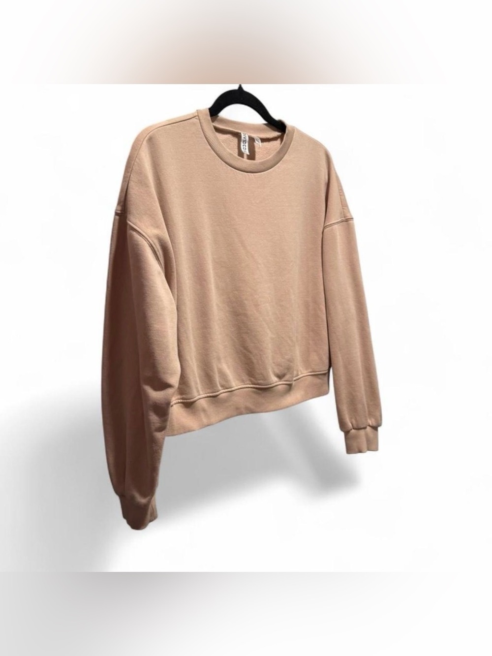 H&M Divided Cropped Crewneck Sweatshirt in Light Tan - Picture 2 of 6
